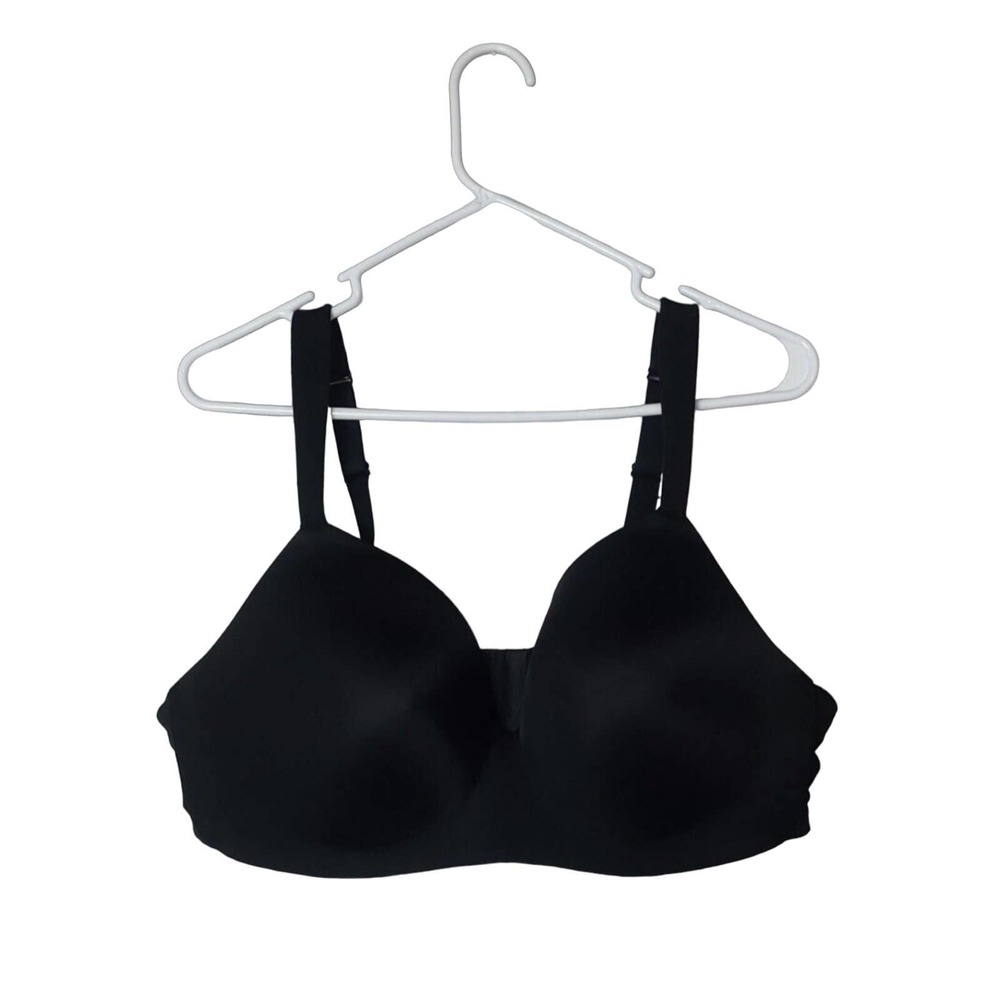 Cacique Black Full Coverage‎ Adjustable Straps Underwire T-Shirt Bra Size 46C